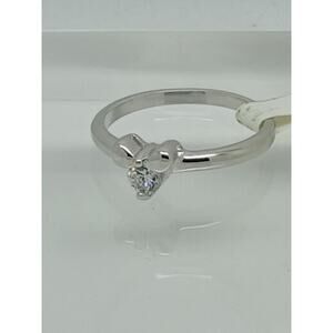Vintage 0.25CT Charming Bow Solitaire White Gold Plated Stack Band Ring Size 8